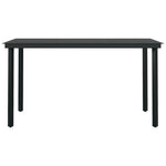 HKH Mesa de Jantar para Jardim Aço e Vidro - Preto