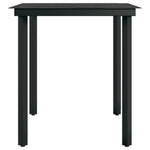 HKH Mesa de Jantar para Jardim Aço e Vidro - Preto