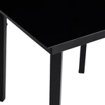 HKH Mesa de Jantar para Jardim Aço e Vidro - Preto