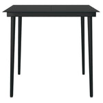 HKH Mesa de Jantar para Jardim Aço e Vidro - Preto