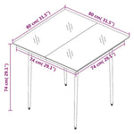 HKH Mesa de Jantar para Jardim Aço e Vidro - Preto