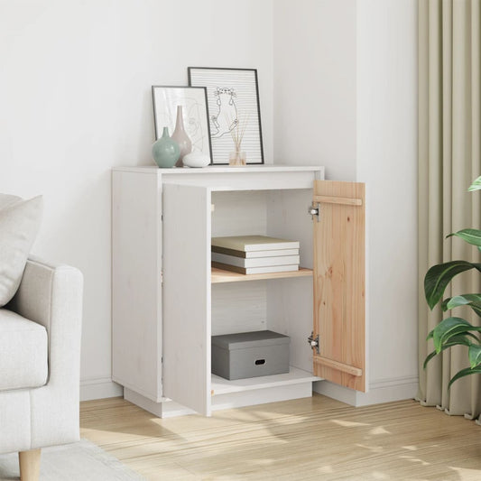 HKH Aparador Clássico em Pinho Maciço 60 X 34 X 75 Cm - Branco