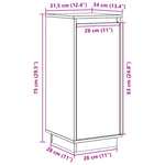 Aparador Clásico HKH en Madera Maciza de Pino (Sin Tratar) 31,5 X 34 X 75 Cm