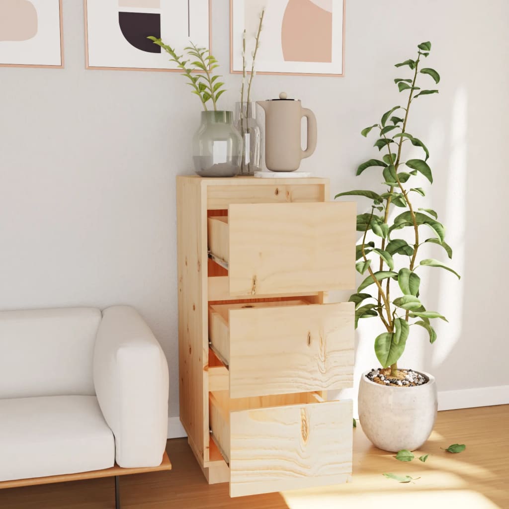 Aparador clásico HKH de madera de pino maciza (sin tratar) de 32 x 34 x 75 cm