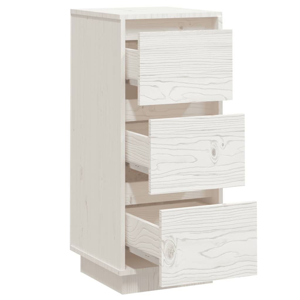 HKH Aparadores 2 Peças Clássico em Pinho Maciço 32 X 34 X 75 Cm - Branco