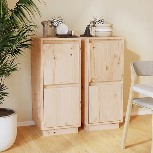 HKH Aparadores 2 Piezas en Madera de Pino Maciza, Mdf 31,5 X 34 X 75 Cm