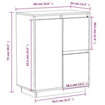 Aparador de Madera Maciza de Pino HKH 60 x 34 x 75 cm - Blanco
