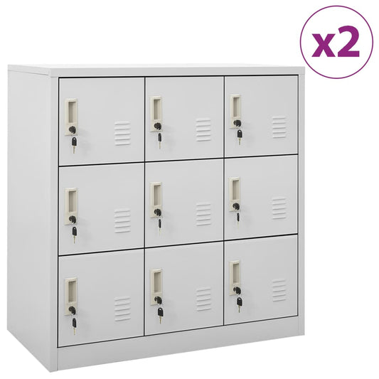 HKH Cacifos 2 Peças em Aço - Claro - 90x45x92,5 Cm - Cinzento
