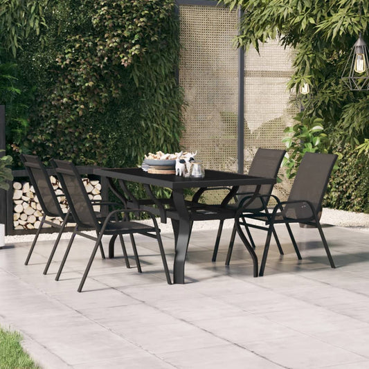 HKH Mesa de Jardim Aço e Vidro - Preto