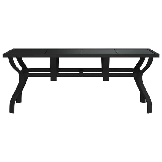 HKH Mesa de Jardim Aço e Vidro - Preto