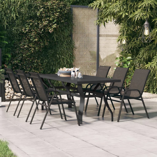 HKH Mesa de Jardim Aço e Vidro - Preto