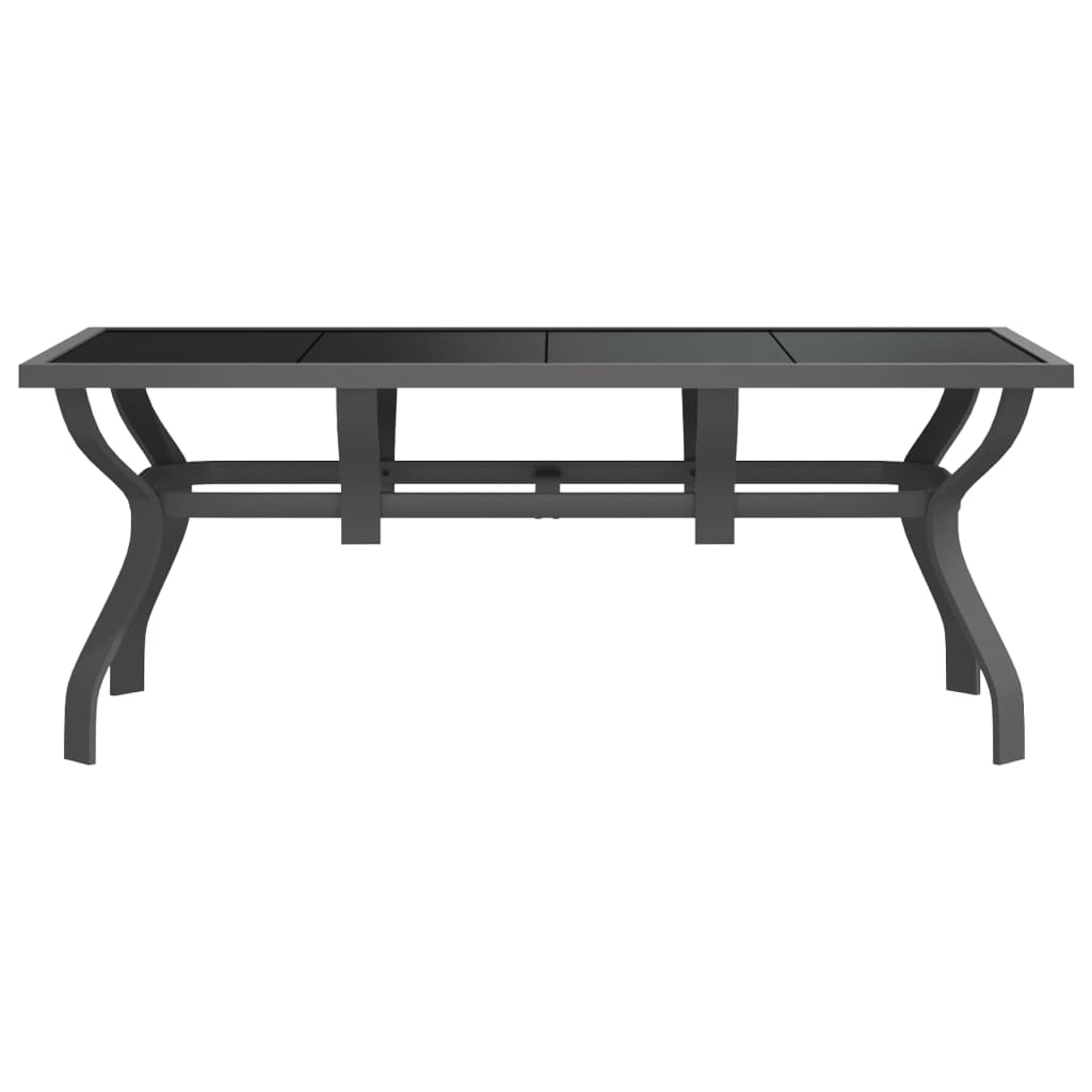 HKH Mesa de Jardim Aço e Vidro Cinza/preto - Cinzento