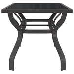HKH Mesa de Jardim Aço e Vidro Cinza/preto - Cinzento