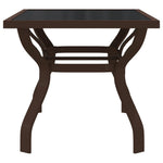 HKH Mesa de Jardim Aço e Vidro Castanho/preto - Marrom