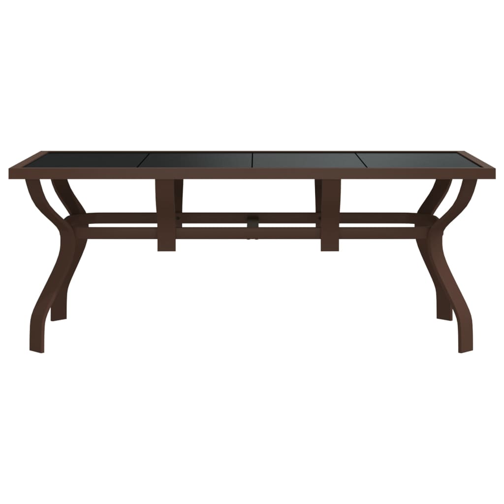 HKH Mesa de Jardim Aço e Vidro Castanho/preto - Marrom