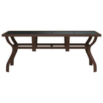 HKH Mesa de Jardim Aço e Vidro Castanho/preto - Marrom
