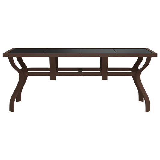 HKH Mesa de Jardim Aço e Vidro Castanho/preto - Marrom