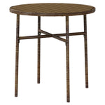 HKH 3 Pcs Conjunto de Jantar para Jardim Vime Pe Castanho - Marrom