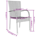 HKH 3 Pcs Conjunto de Jantar para Jardim Vime Pe Castanho - Marrom