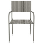 HKH 3 Pcs Conjunto de Jantar para Jardim Vime Pe Cinzento - Cinzeto