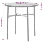 HKH 3 Pcs Conjunto de Jantar para Jardim Vime Pe Cinzento - Cinzeto
