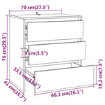 HKH Aparadores 2 Peças em Madeira Processada 70 X 41 X 75 Cm - Branco