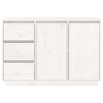 HKH Aparador Rústico em Pinho Maciço com 2 Portas e 3 Gavetas 111 X 34 X 75 Cm - Branco
