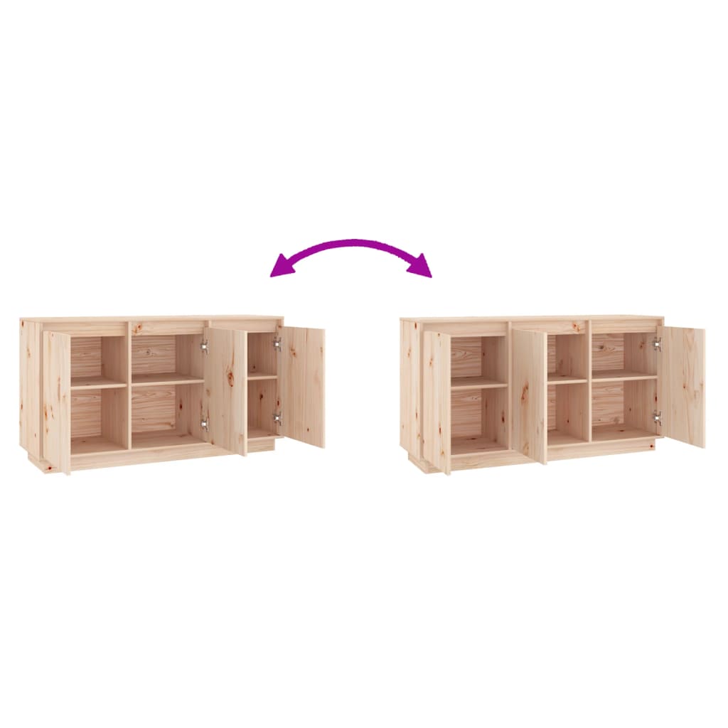 Aparador moderno HKH de madera maciza de pino sin tratar 111 x 34 x 60 cm