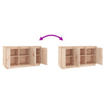 Aparador moderno HKH de madera maciza de pino sin tratar 111 x 34 x 60 cm
