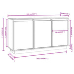 Aparador moderno HKH de madera maciza de pino sin tratar 111 x 34 x 60 cm