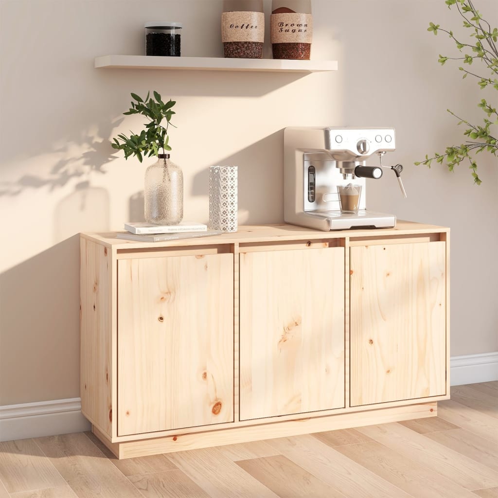 Aparador moderno HKH de madera maciza de pino sin tratar 111 x 34 x 60 cm