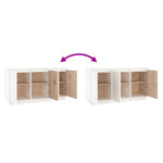 HKH Aparador Moderno de Pino Macizo 111 x 34 x 60 cm - Blanco
