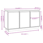 HKH Aparador Moderno de Pino Macizo 111 x 34 x 60 cm - Blanco