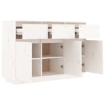 HKH Aparador rústico en pino macizo 110 x 34 x 75 cm - Blanco