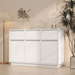 HKH Aparador rústico en pino macizo 110 x 34 x 75 cm - Blanco