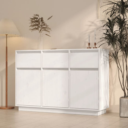 HKH Aparador Rústico em Pinho Maciço 110 X 34 X 75 Cm - Branco