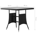 HKH Mesa de Jardim em Vime Pe - Preto