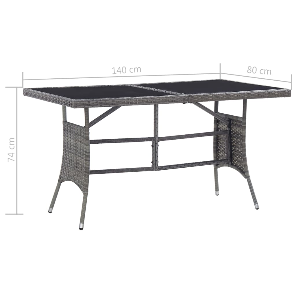 HKH Mesa de Jardim em Vime Pe - Cinzento