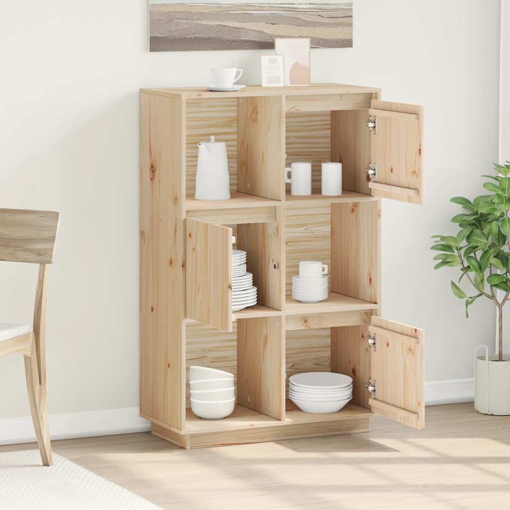 HKH Aparador Alto de Madera Maciza de Pino (Sin Tratar) 74 X 35 X 117 Cm