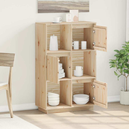 HKH Aparador Alto de Madera Maciza de Pino (Sin Tratar) 74 X 35 X 117 Cm