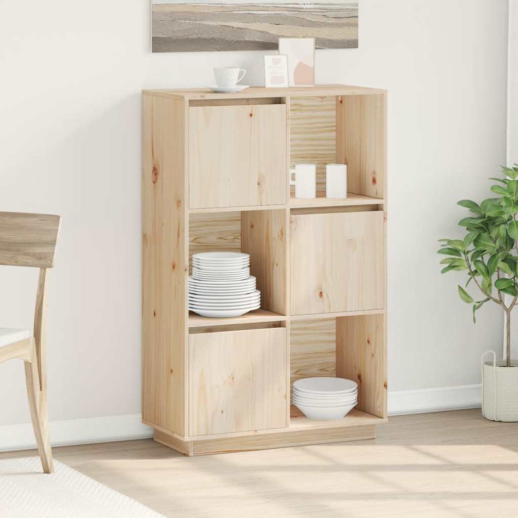 HKH Aparador Alto de Madera Maciza de Pino (Sin Tratar) 74 X 35 X 117 Cm