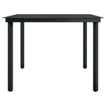 HKH Mesa de Jantar para Jardim Aço e Vidro - Preto