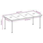HKH Mesa de Jantar para Jardim Aço e Vidro - Preto