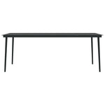 HKH Mesa de Jantar para Jardim Aço e Vidro - Preto