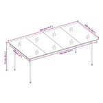 HKH Mesa de Jantar para Jardim Aço e Vidro - Preto