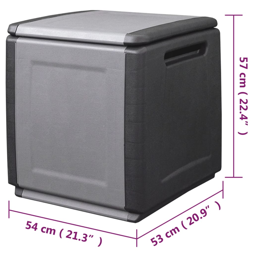 HKH Caixa Arrumação P/ Jardim 130l Cinza-escuro E Preto - Cinzento