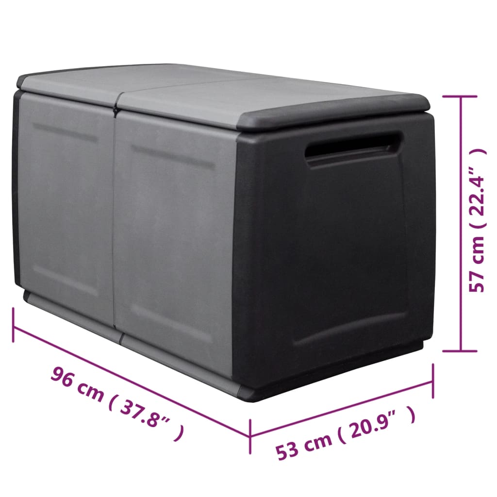 HKH Caixa Arrumação P/ Jardim 230l Cinza-escuro E Preto - Cinzento