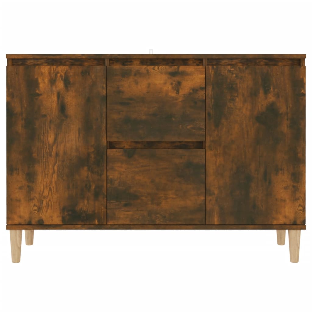 HKH Aparador de madera procesada, madera con 2 puertas y 2 cajones 101 x 35 x 70 cm - Roble ahumado