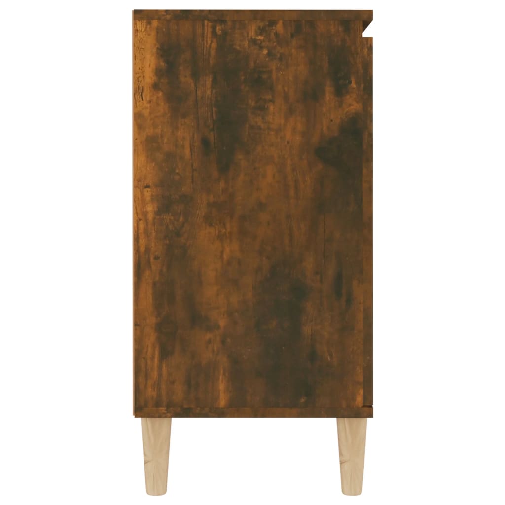 HKH Aparador de madera procesada, madera con 2 puertas y 2 cajones 101 x 35 x 70 cm - Roble ahumado
