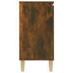 HKH Aparador de madera procesada, madera con 2 puertas y 2 cajones 101 x 35 x 70 cm - Roble ahumado